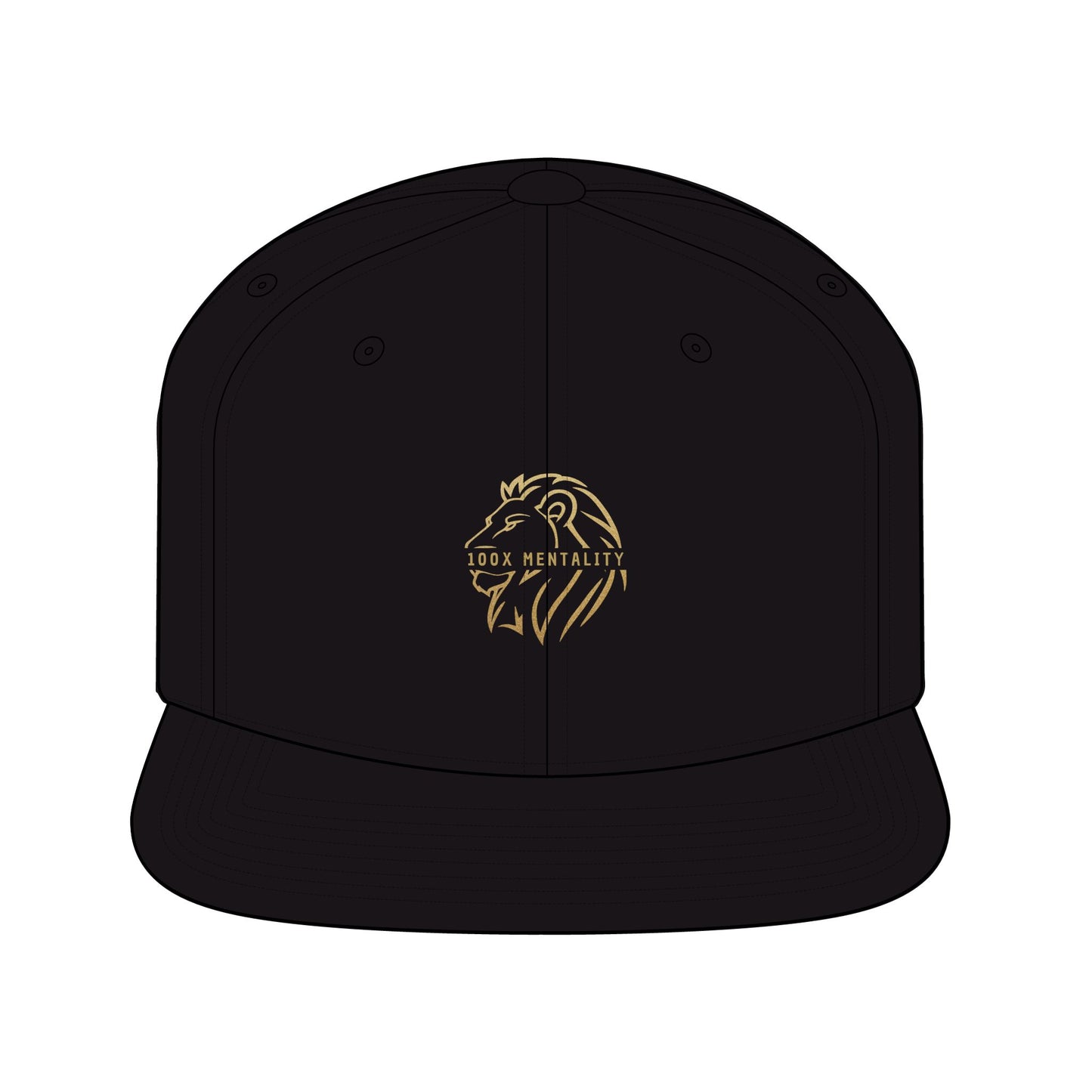 100x Mentality Snapback - Stylish Black with Gold Lion Design